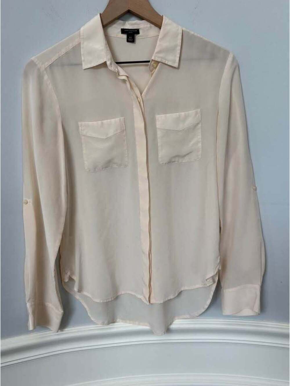 Ann Taylor Silk Button Down Shirt Size XS